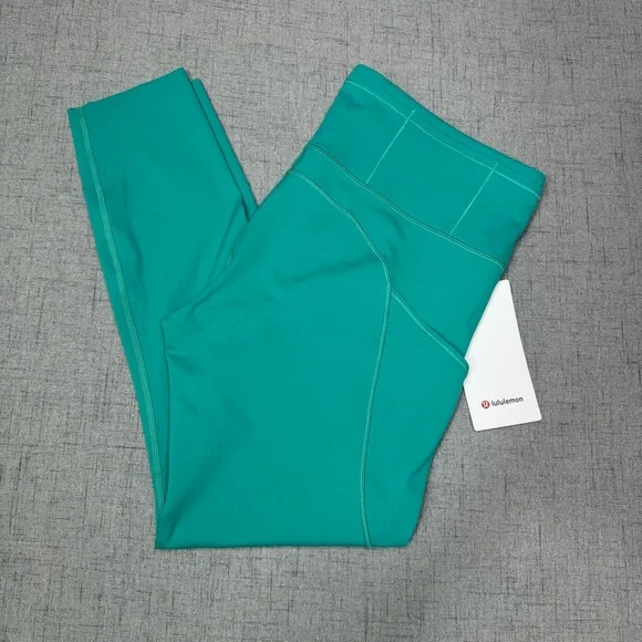 Lululemon Fast and Free High Rise Tights Maldives Green Leggings Size 12 NWT - Picture 4 of 9
